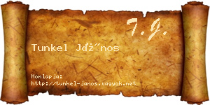Tunkel János névjegykártya