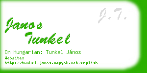 janos tunkel business card